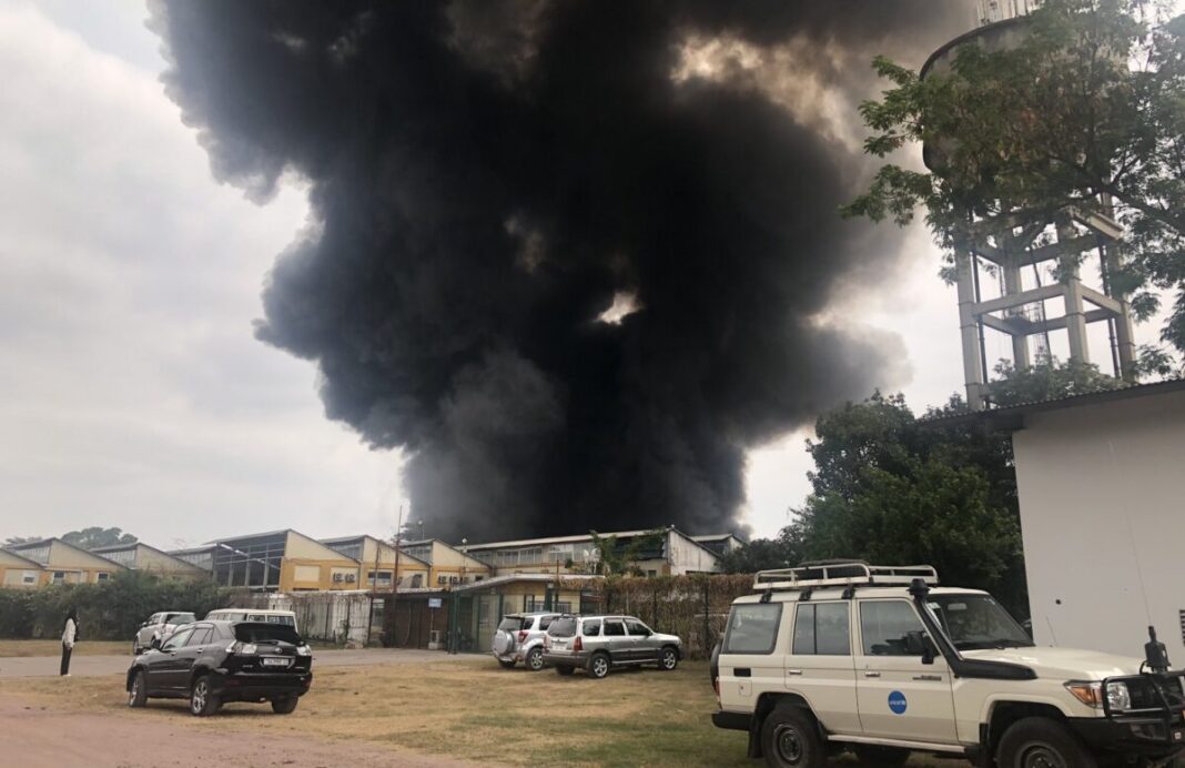 A fire destroyed a UNICEF warehouse in Kinshasa