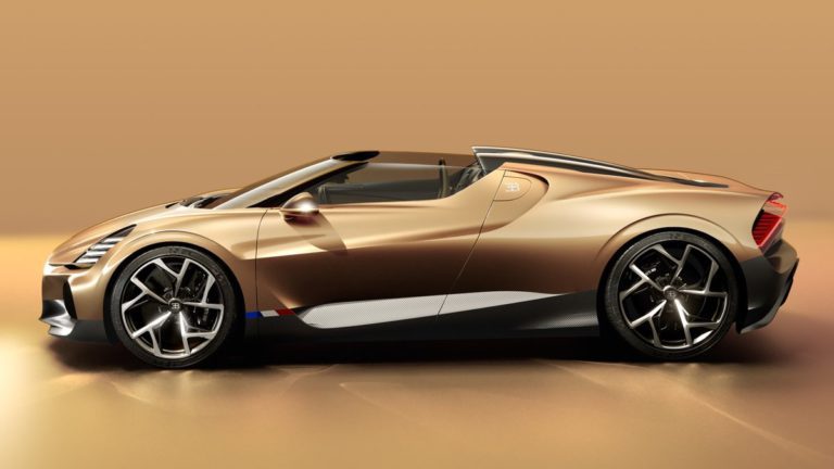 Bugatti Unveils Glorious Mistral: The Golden Roadster Stealing Hearts at The Quail